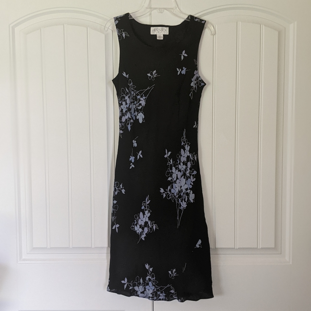 Silk Blue Floral Dress